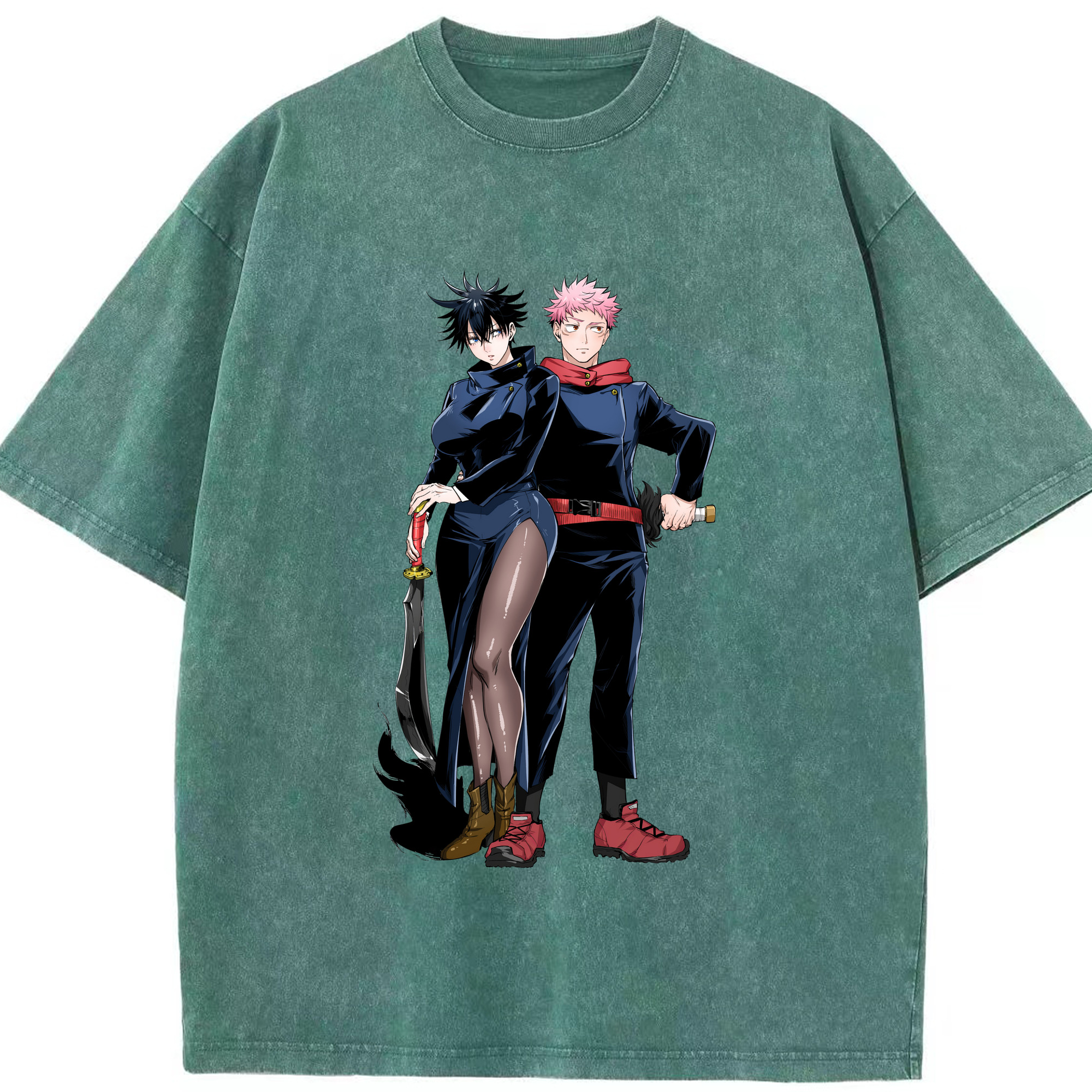 （画像用） 呪術廻戦 Jujutsu Kaisen 綿100% ヴィンテージ風 半袖Tシャツ（フロントプリント）